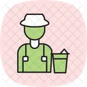 Farmer With Milk Bucket Farmer Milk Icon