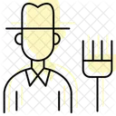 Farmer With Rake Farmer Rake Icon