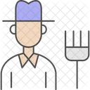 Farmer With Rake Farmer Rake Icon