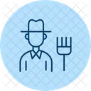 Farmer With Rake Farmer Rake Icon