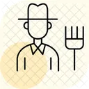 Farmer With Rake Farmer Rake Icon