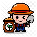 Farmer With Seed  Icon