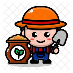 Farmer With Seed  Icon