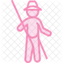 Farmer With Stick Farmer Stick Icon