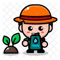 Farmer With Waterpot  Icon