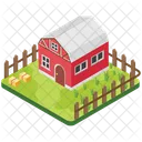 Farmhouse Silo Rural House Icon