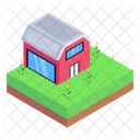 Farmhouse Land House Home Icon
