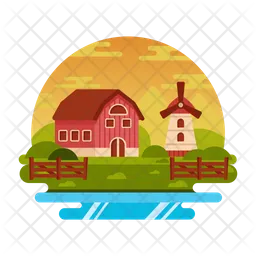 Farmhouse Landscape  Icon