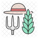 Farming Equipment Hat Leaf Icon