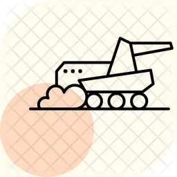 Farming machinery on land  Icon