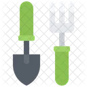 Farming Tools Trowel And Fork Trowel Icon