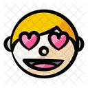 Boy Face Hearts Icon