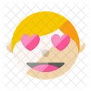 Boy Face Hearts Icon