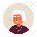 Fashionable elderly lady winking expression  Icon