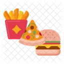 Fast Food Burger Pizza Piece Icon
