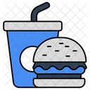 Burger With Drink Fast Food Junk Food Icon