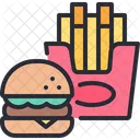 Fast Food Burger French Fries Icon