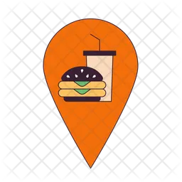 Fast food restaurant map pinpoint  Icon