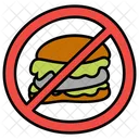 Fastfoodverbot Burgerverbot Eingeschranktes Fastfood Icon