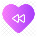 Fast Rewind Multimedia Option Valentines Day Icon