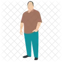Overweight Chubby Man Icon