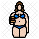 Fat Woman Fat Obesity Icon