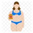Fat Woman Fat Obesity Icon