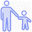 Father And Child Silhouette Duotone Line Icon Icon