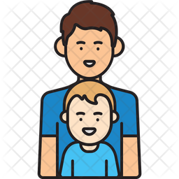 Father And Son Icon - Download in Colored Outline Style