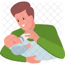 Father Feeding Dad Feeding Baby Feeding Icon