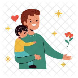 Father holding his son on his arm  Icon
