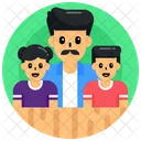 Fatherhood Father With Children Dad With Kids Icon