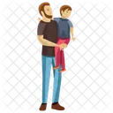 Fatherhood Dad Son Child Rearing Icon