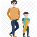 Adventure Dad Son Surf Rider Icon