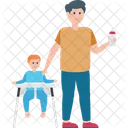 Adventure Dad Son Surf Rider Icon