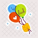 Fathers Day Dad Balloons Balloons Bunch Icon