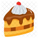 Fatia De Bolo Confeitaria Sobremesa Ícone