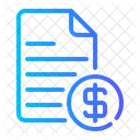 Fatura Dolar Documento Ícone
