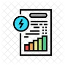 Documento de crescimento de eletricidade da fatura  Ícone