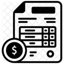 Documento Dolar Fatura Ícone