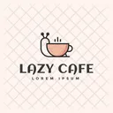 Lazy Cafe Heisser Kaffee Cafe Logo Symbol