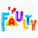 Electric Fault Faulty Faulty Word Icon
