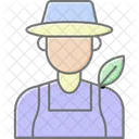 Fazendeiro Com Logotipo De Folha Fazendeiro Folha Icon