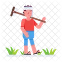 Fazendeiro Indiano Homem Da Aldeia Homem Indiano Ícone