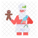 Fazendo Pao De Gengibre Cozimento De Papai Noel Biscoitos De Papai Noel Ícone