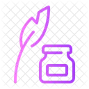 Feather Pen Ink Pot Professions And Jobs Icon