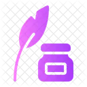 Feather Pen Ink Pot Professions And Jobs Icon
