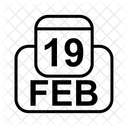Febbraio Calendario Data Icon