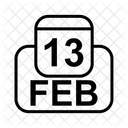 Febbraio Calendario Data Icon