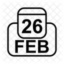 Febbraio Calendario Data Icon